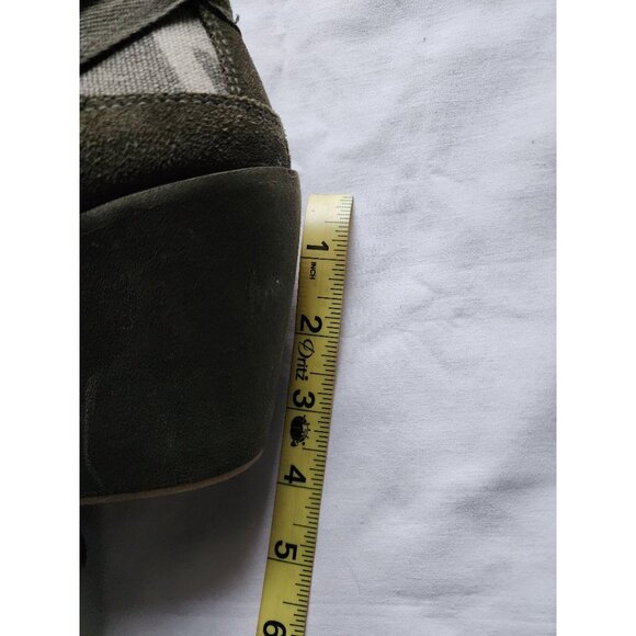 Volatile Women's Green Camo Ankle Tie Wrap Slip-On Platform Wedge Heel Size 8 - Picture 7 of 10